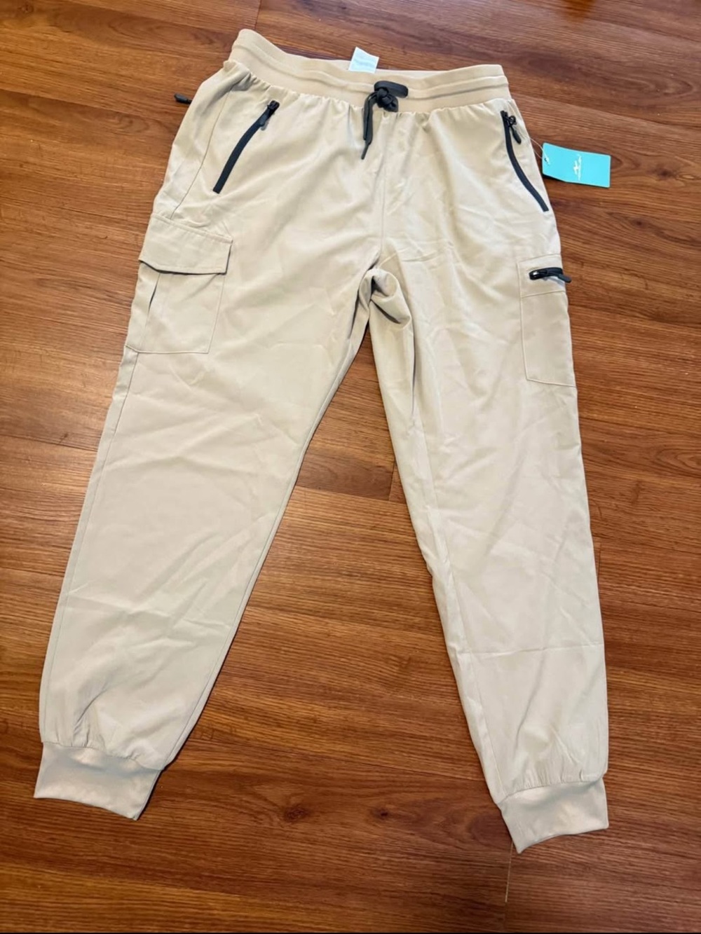 Ladies Tan Jogger Cargo Pants - Unbranded